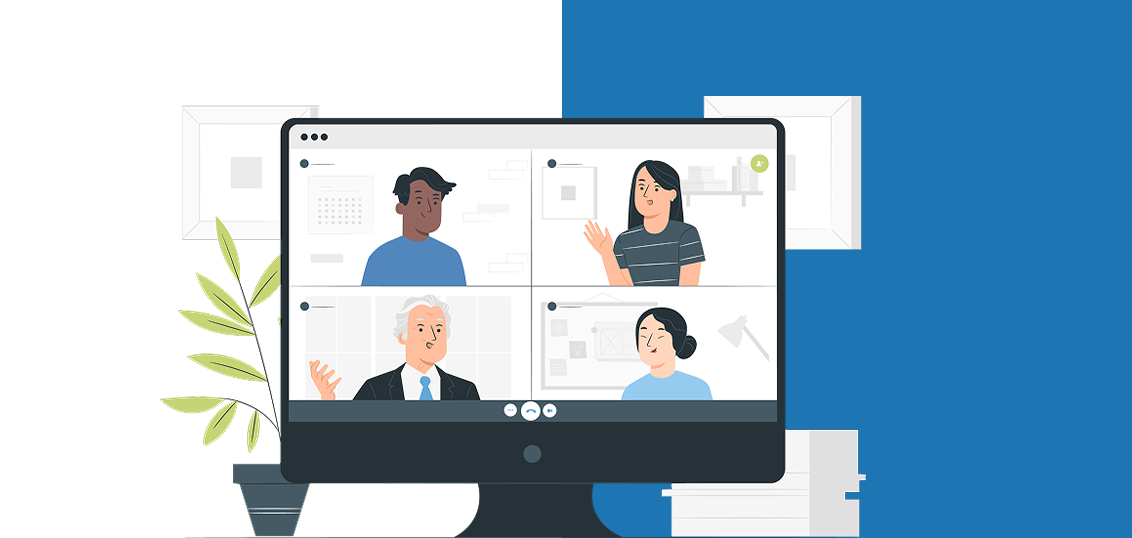 Online meeting illustration